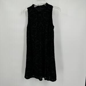 Jessica Howard Womens‎ Burnout Velvet Dress Size 8P Black Classic LBD Whimsigoth